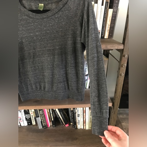 EUC Alternative Earth Heather Grey Long Sleeve Crew Neck Light Sweatshirt S - Picture 4 of 9